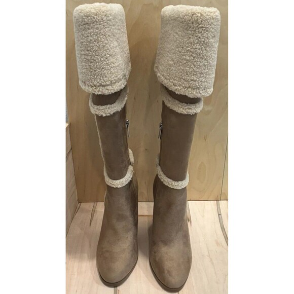 Jessica Simpson Rustina Over The Knee Boot Sandstone Patchwork Vegan Leather 7M - Picture 3 of 8